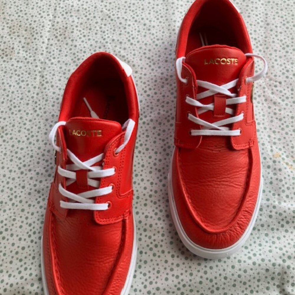 Lacoste shoes white and red both 10.5